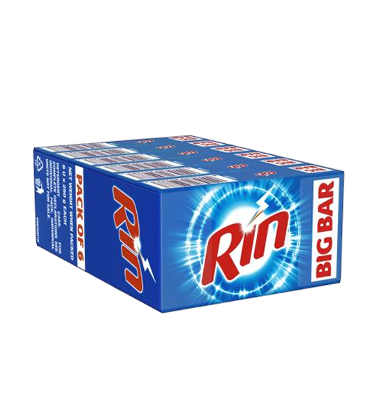 Rin Detergent Bar 250 Gram (Pack Of 6)
