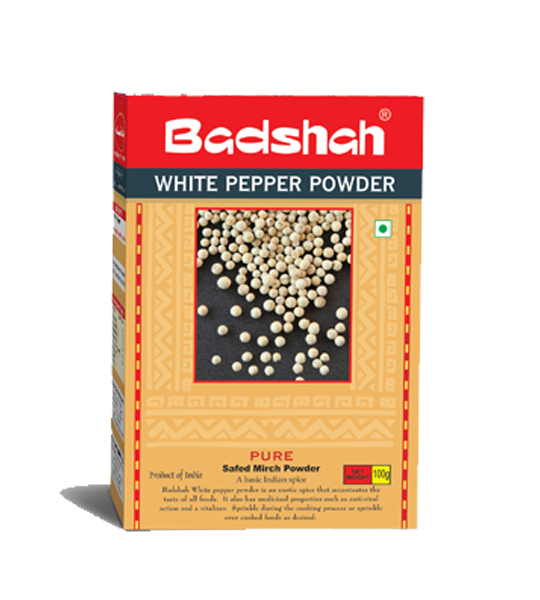 Badshah White Pepper Powder 100 Gram Box