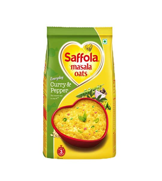Saffola Masala Oats - Curry & Pepper 500 Gram Pouch