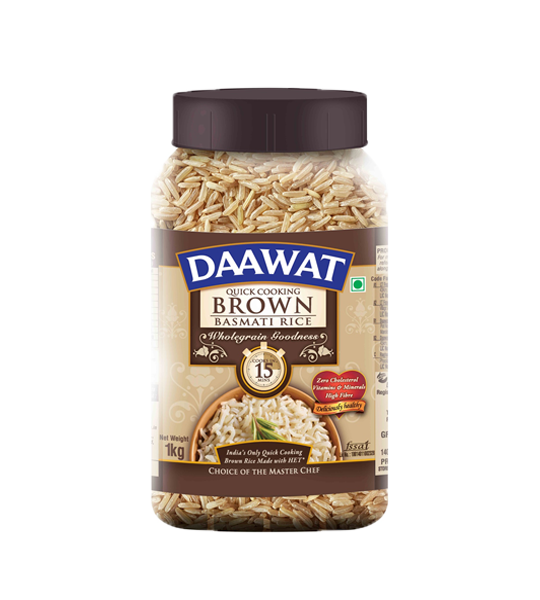 Daawat Brown Basmati Rice (Jar) 1kg