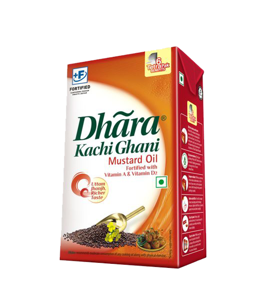 Dhara Oil  Mustard (Kachi Ghani) 1 Litre Carton