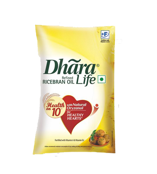 Dhara Refined Oil Rice Bran 1 Litre Pouch