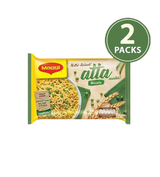 MAGGI Nutri-licious Atta Masala Noodles, 2x75 Gram Multipack Pouch