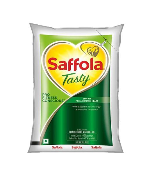 Saffola Tasty Pro Fitness Conscious Edible Oil 1 Litre Pouch