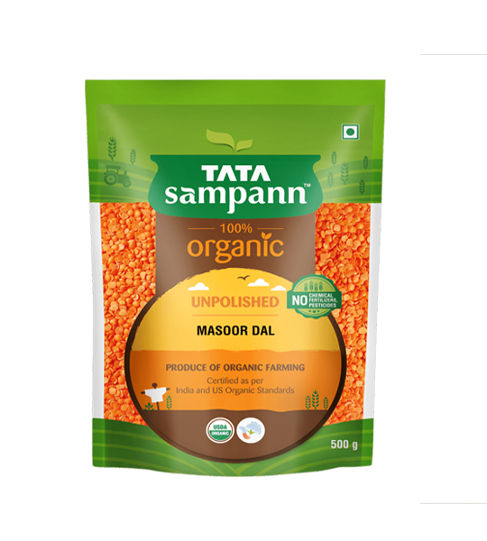 Tata Sampann 100% Organic Masoor Dal 1kg