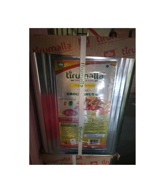 Tirumalla Filtered Groundnut Oil 15 Litre Jar