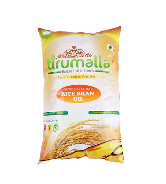 Tirumalla Refined Rice Bran Oil 1 Litre Pouch